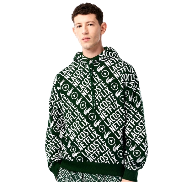 MEN’S LACOSTE X NETFLIX LOOSE FIT ORGANIC COTTON SWEATSHIRT - Picture 1 of 8